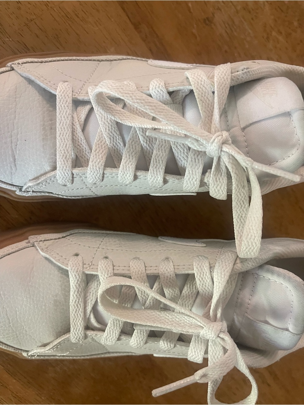 Nike Women’s Court Legacy Next Sneakers in Cream and White with Gum Sole - Picture 5 of 13